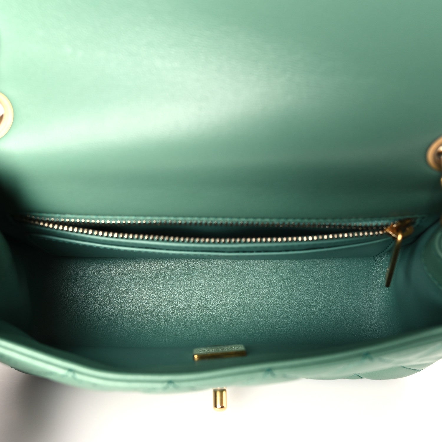 Chanel Lambskin Quilted Mini Rectangular Pearl Crush Flap Dark Green 5 of 10