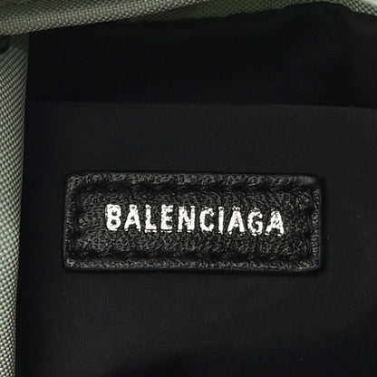 Balenciaga Recycled Sport Nylon Logo Embroidered Wheel Drawstring Bucket Bag Light Green White 6 of 9