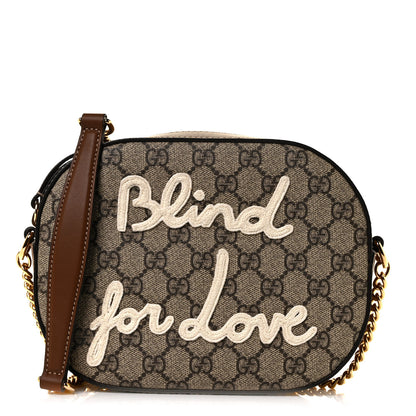 Gucci GG Supreme Monogram Blind For Love Embroidered Mini Chain Shoulder Bag Beige Tuscany 1 of 10