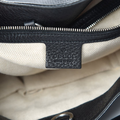 Gucci Pebbled Calfskin Studded Medium Soho Chain Shoulder Bag Black 6 of 12