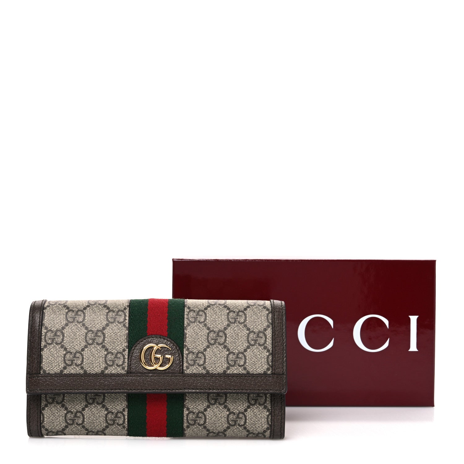 Gucci GG Supreme Monogram Web Ophidia Continental Wallet Brown 8 of 8