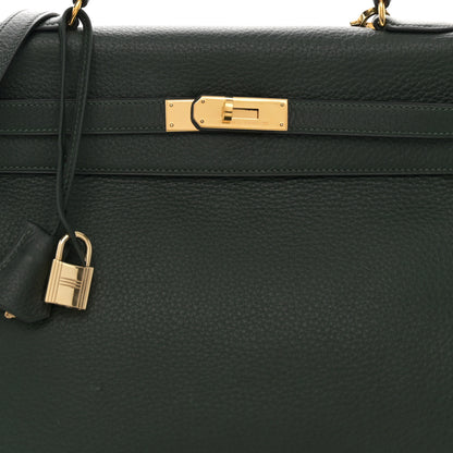 Hermes Taurillon Clemence Kelly Retourne 35 Vert Fonce 8 of 12
