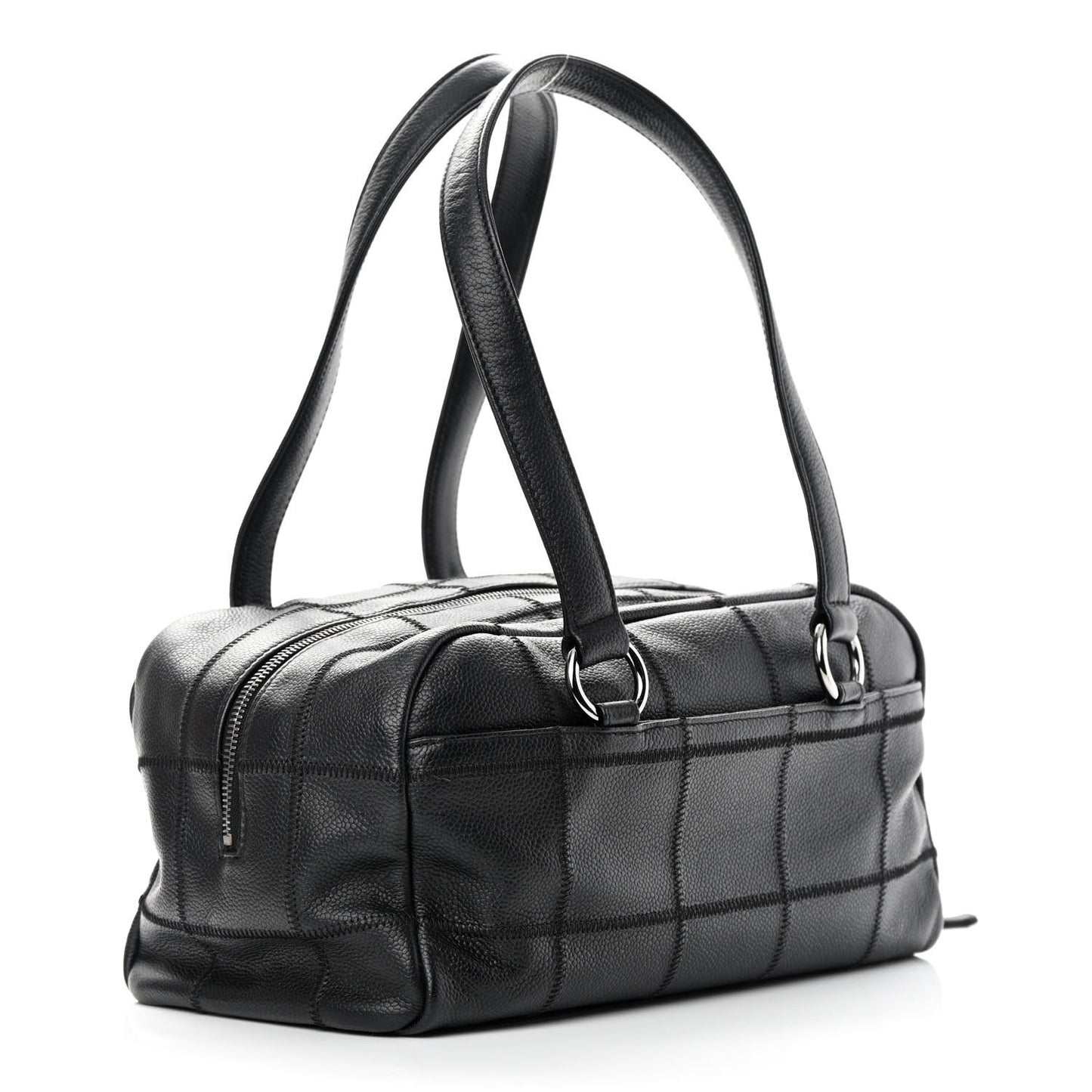 Caviar Square Stitched Bowler Black