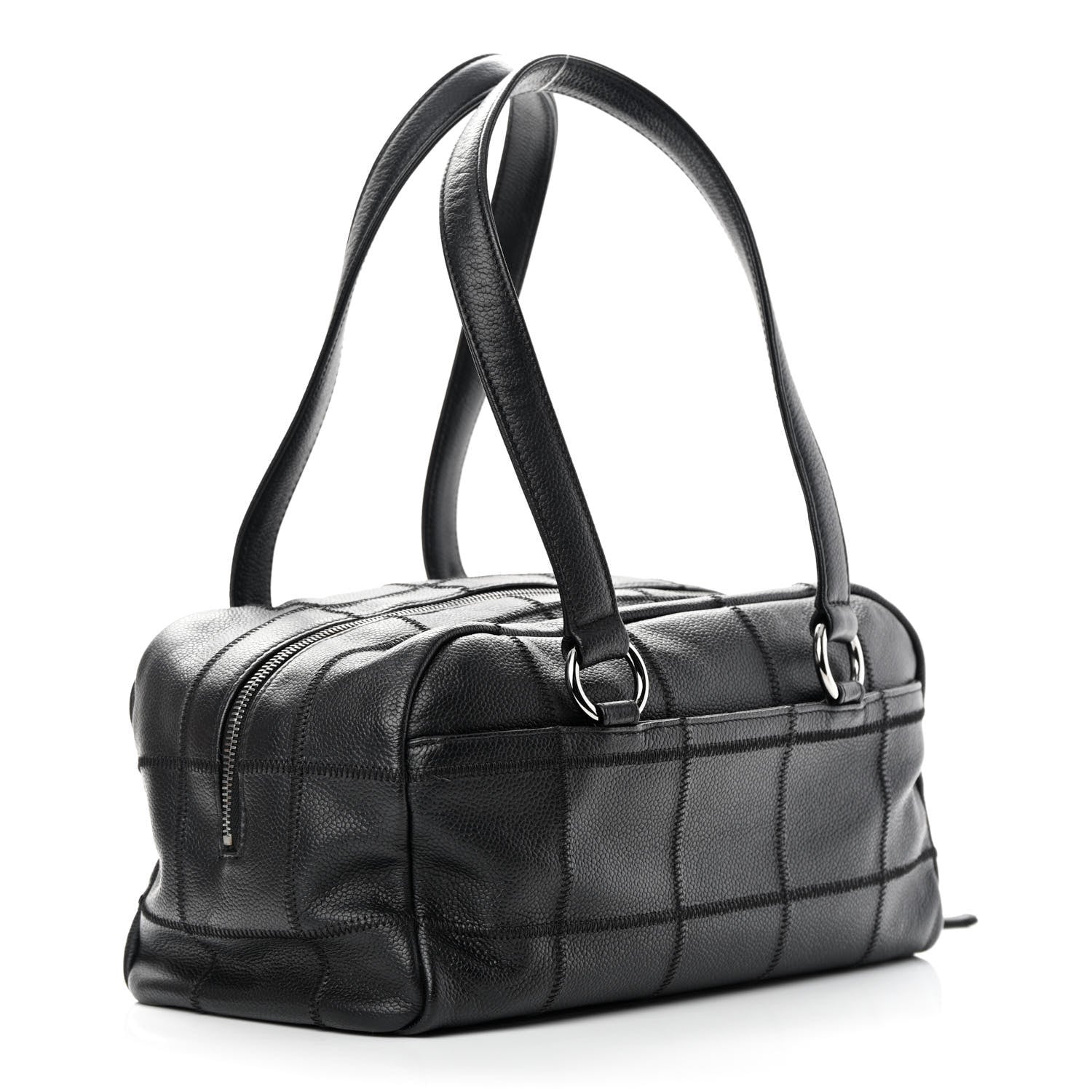 Chanel Caviar Square Stitched Bowler Black 2 of 12