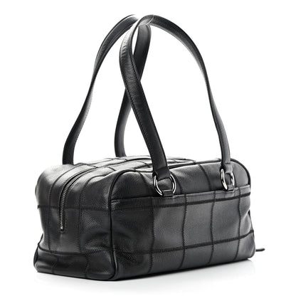 Chanel Caviar Square Stitched Bowler Black 2 of 12