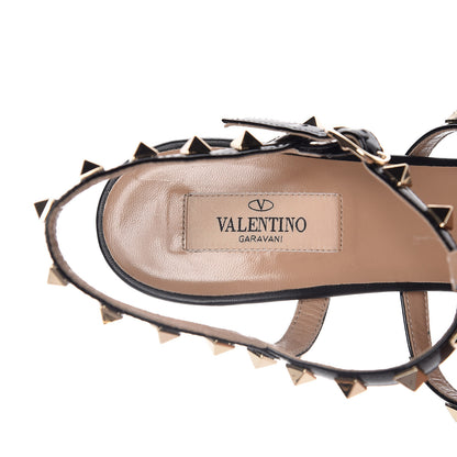 Valentino Garavani Patent Rockstud Gladiator 105mm Sandals 40 Black 6 of 8