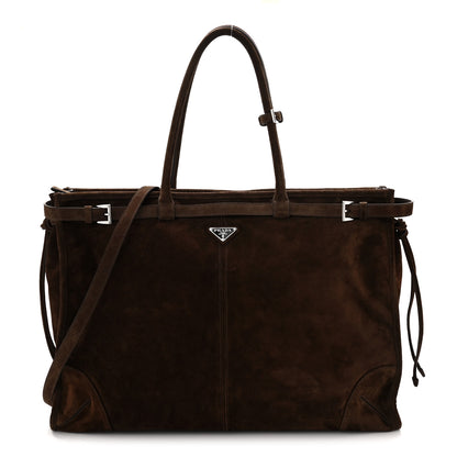 Prada Suede Bonnie Tote Cocoa Brown 1 of 9