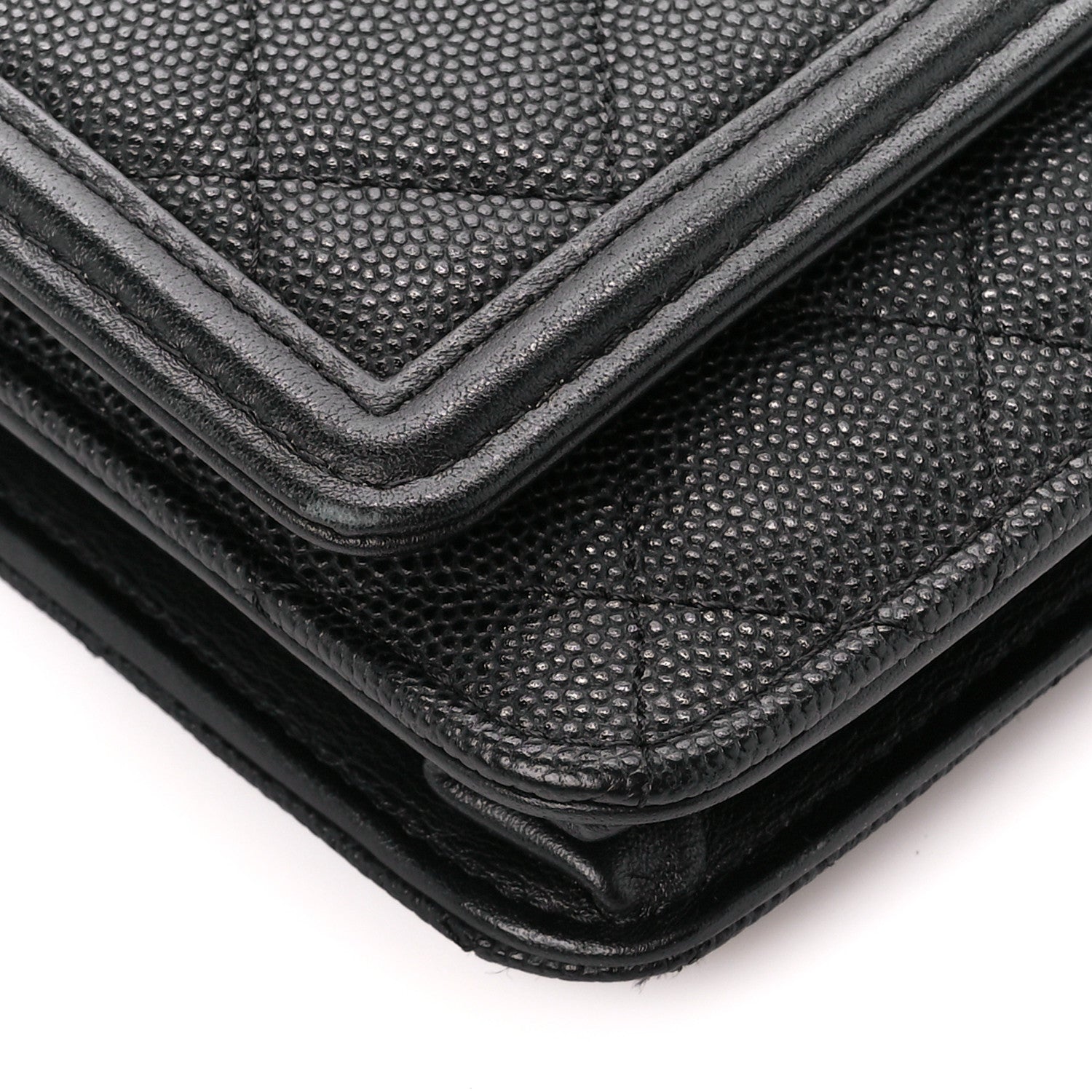 Chanel Caviar Quilted CC Filigree Wallet On Chain WOC Black 10 of 11