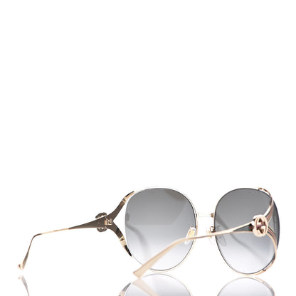 Gucci Metal Oversized Round Frame GG0225S Sunglasses Gold 4 of 9