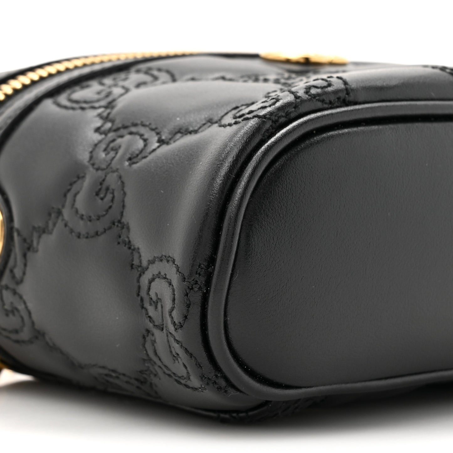 Calfskin GG Matelasse Mini Top Handle Bag Black