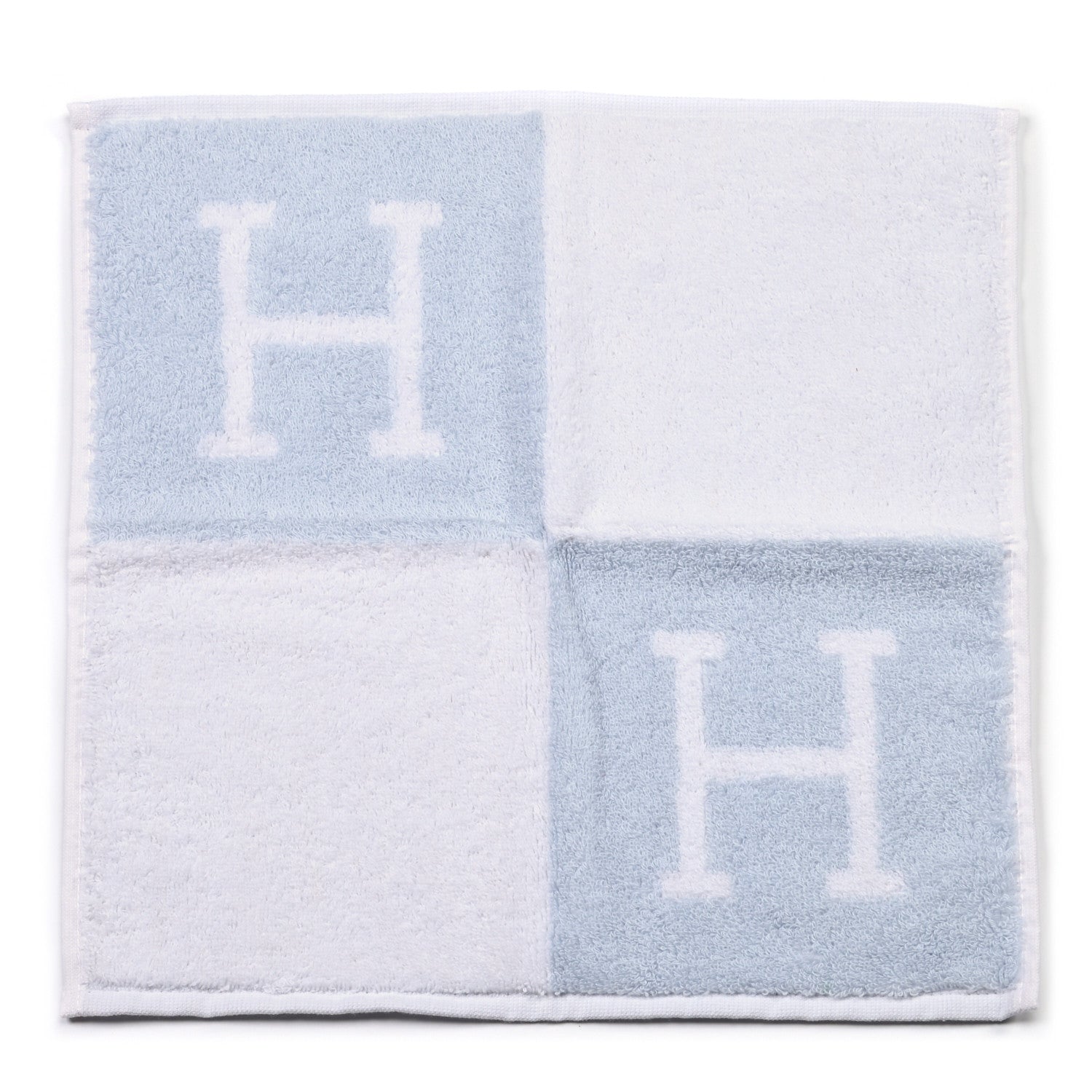 Hermes Cotton Avalon Baby Bath Wash Cloth Bleu Glacier 1 of 3