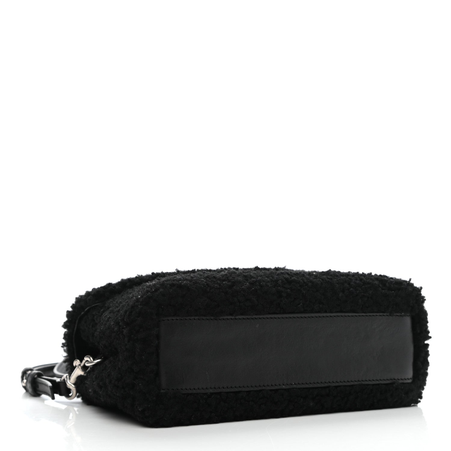 Saint Laurent Shearling Toy Loulou Shoulder Bag Black 4 of 8