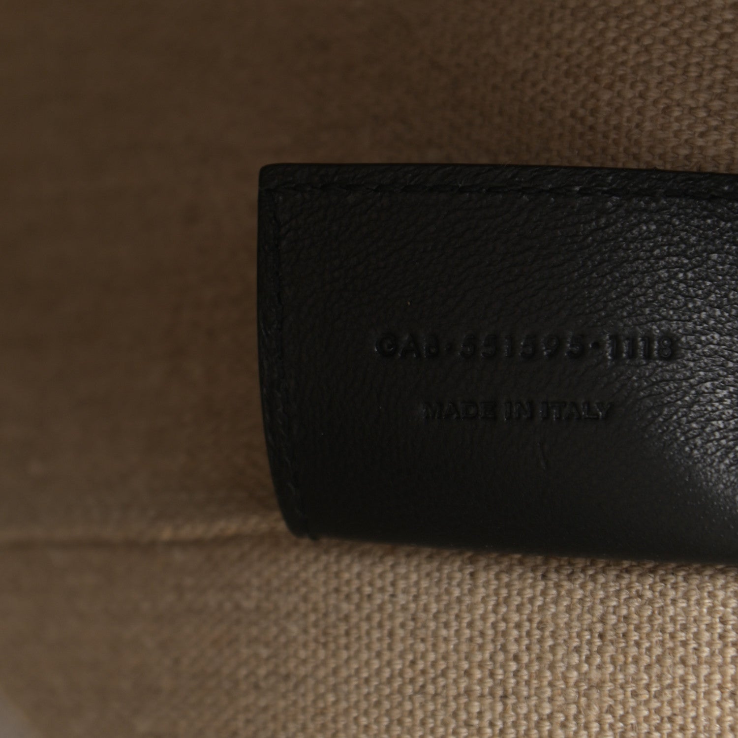 Saint Laurent Canvas Calfskin Teddy Drawstring Shopping Tote White Black 9 of 12