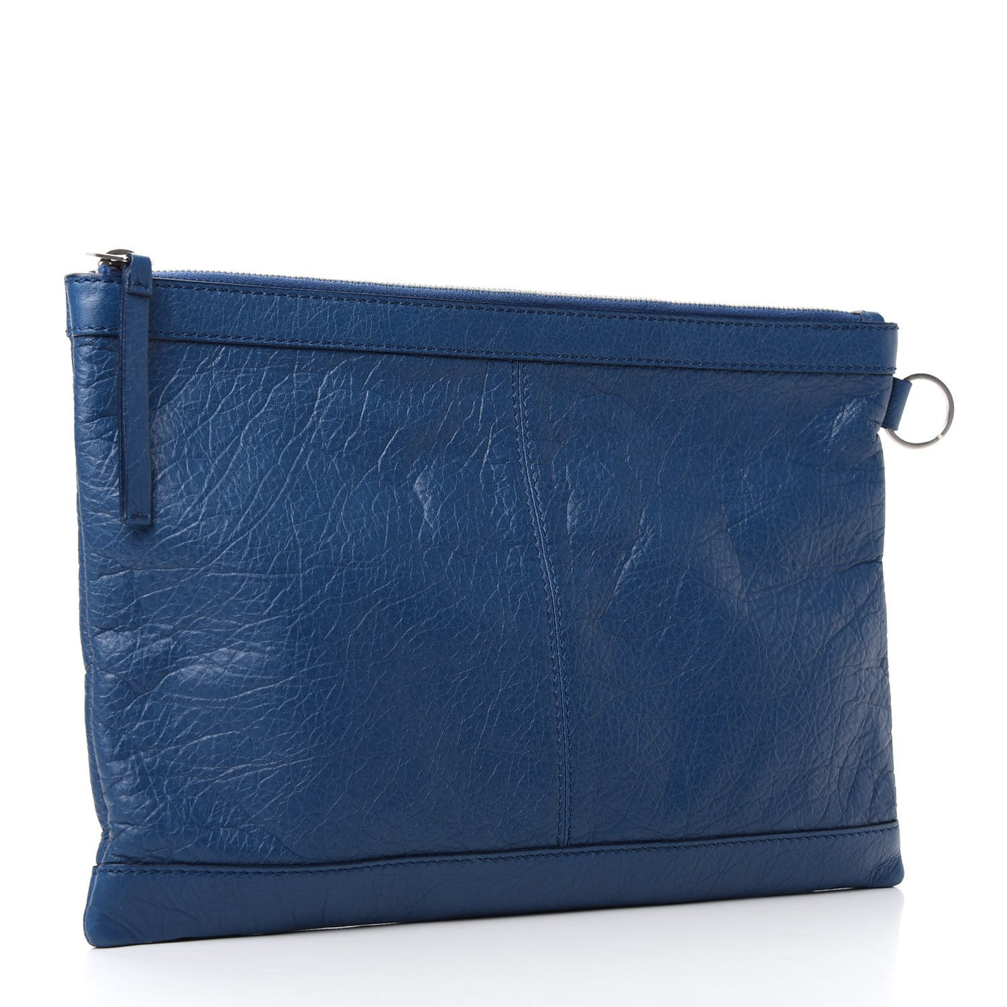 Agneau Arena Mat Classic Silver Hardware Medium Clip Bleu Profond