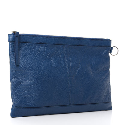 Balenciaga Agneau Arena Mat Classic Silver Hardware Medium Clip Bleu Profond 3 of 6