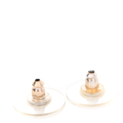 Chanel Lambskin CC Chain Hoop Earrings Matte Gold Black 5 of 5