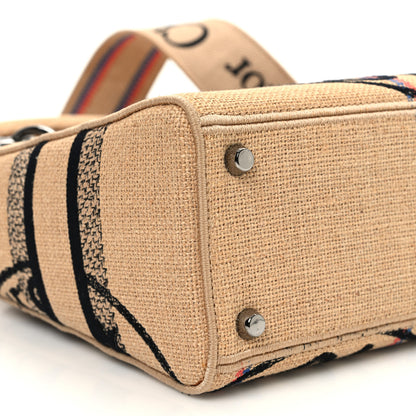 Christian Dior Canvas Jute Embroidered Medium Lady D-Lite Beige Multicolor 10 of 11