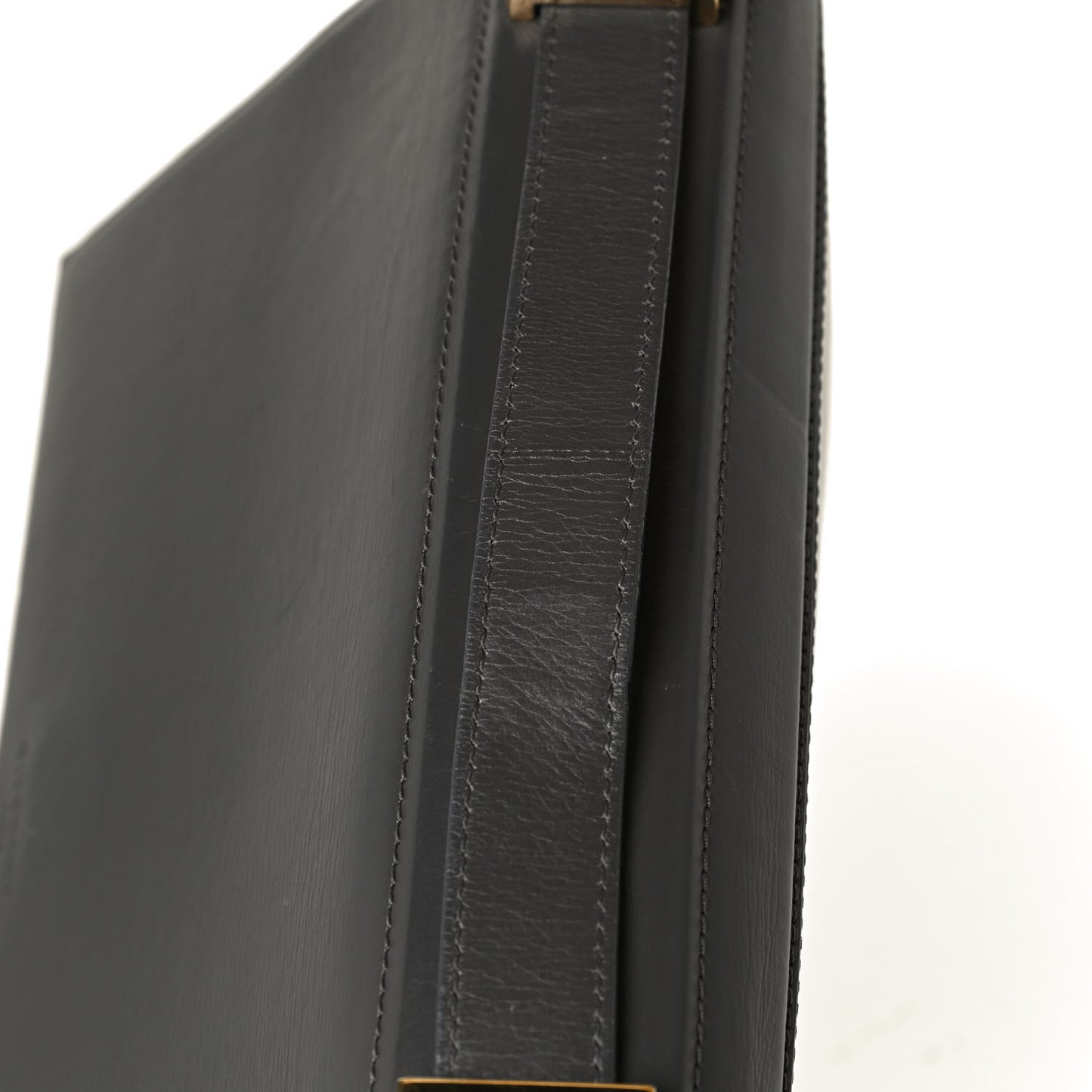 Textured Calfskin Medium Pandora Box Crossbody Bag Dark Gray