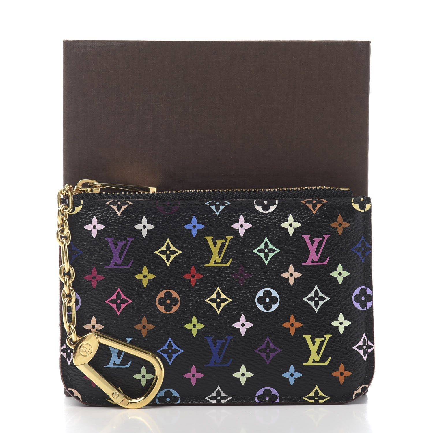 Louis Vuitton Monogram Multicolor Key Pouch Black Violet 9 of 9