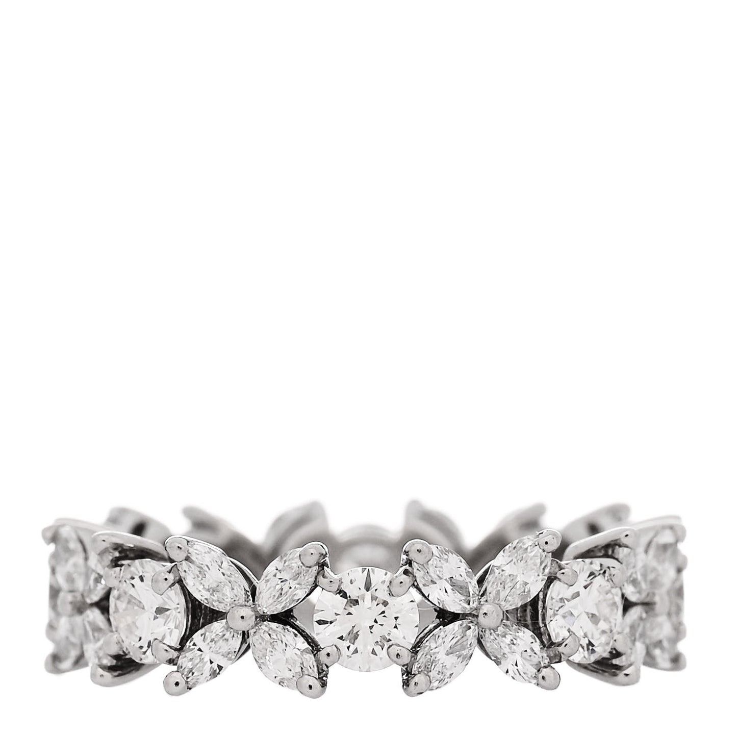 Platinum Diamond Victoria Alternating Band Ring 50 5.5