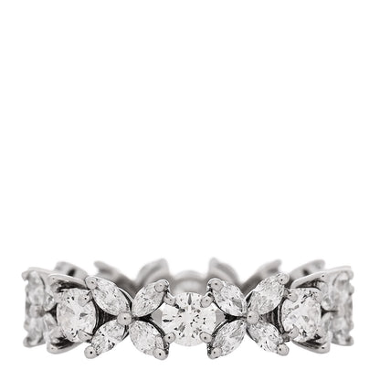 Tiffany Platinum Diamond Victoria Alternating Band Ring 50 5.5 3 of 5