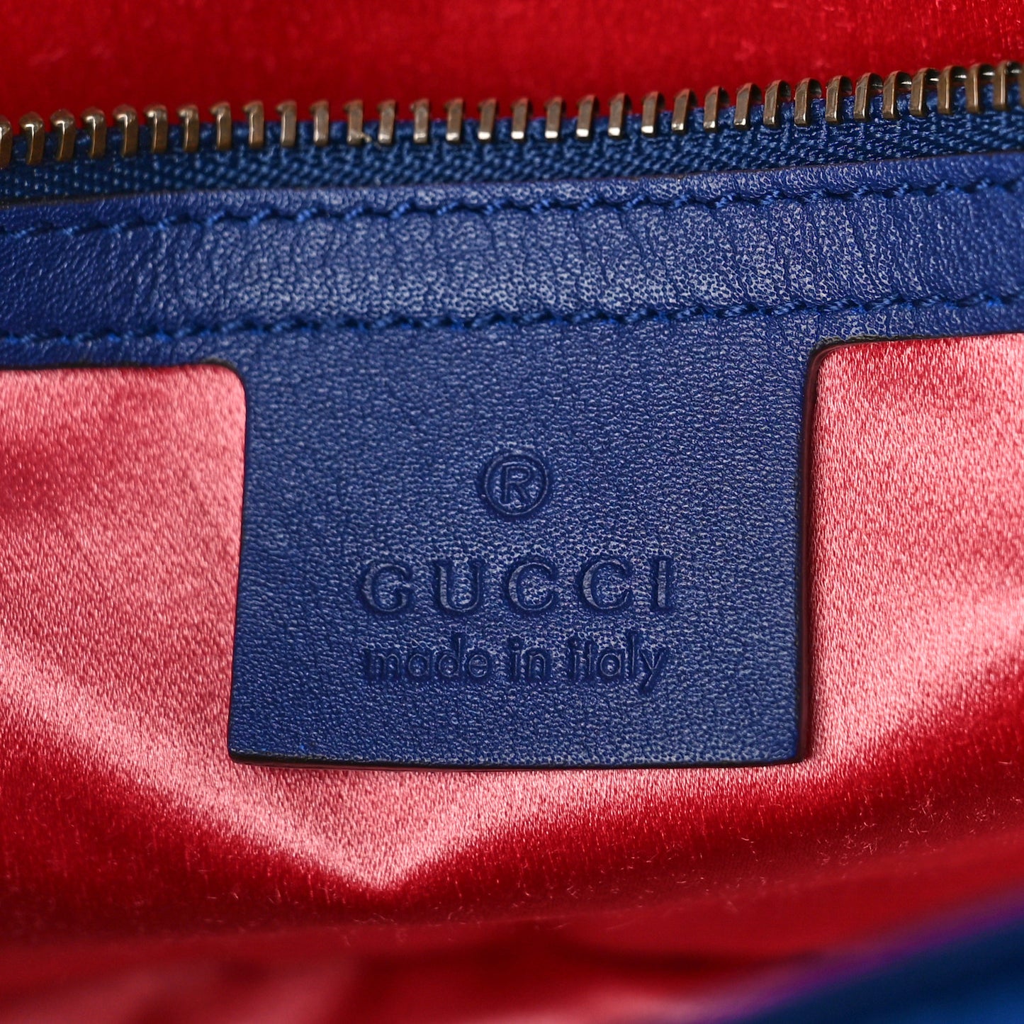 Velvet Matelasse Small GG Marmont Shoulder Bag Cobalt Blue