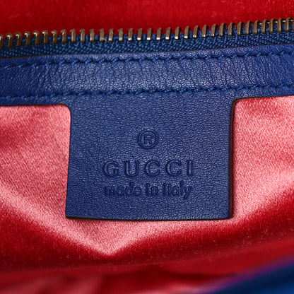 Gucci Velvet Matelasse Small GG Marmont Shoulder Bag Cobalt Blue 6 of 9