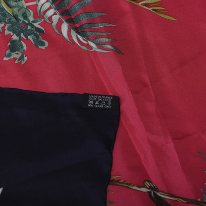 Hermes Silk Mousseline Equateur Shawl 140 Caban Rose Vif 4 of 4