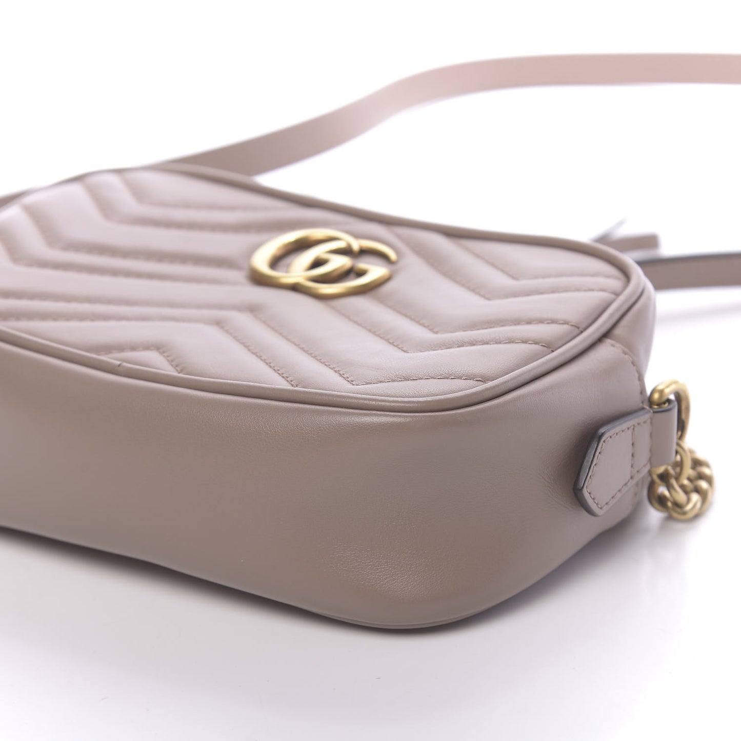 Calfskin Matelasse Mini GG Marmont Chain Shoulder Bag Porcelain Rose