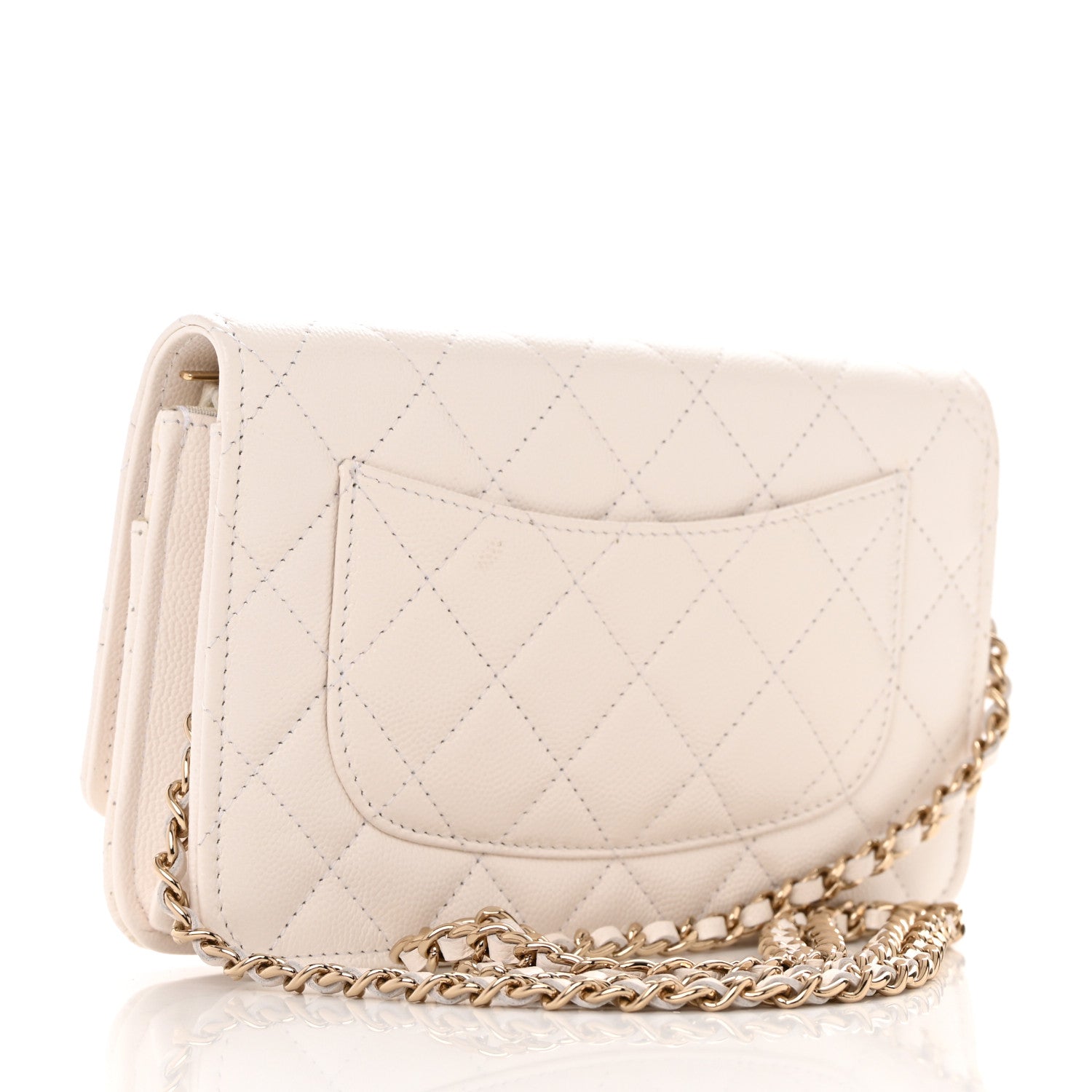 Chanel Caviar Quilted Wallet On Chain WOC White 3 of 13