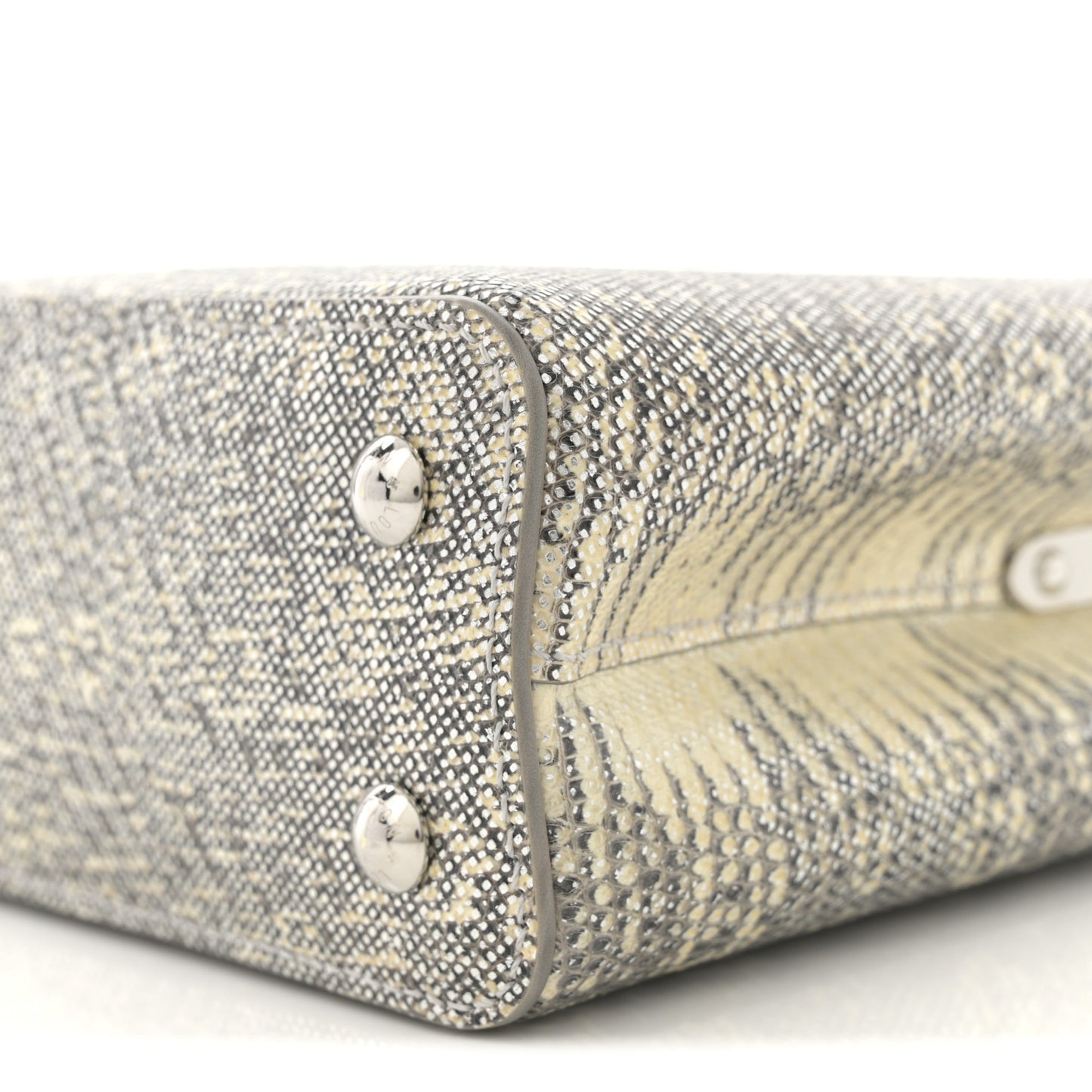 Lizard Mini Capucines Argento