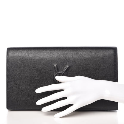 Saint Laurent Calfskin Monogram Large Belle De Jour Clutch Black 2 of 9