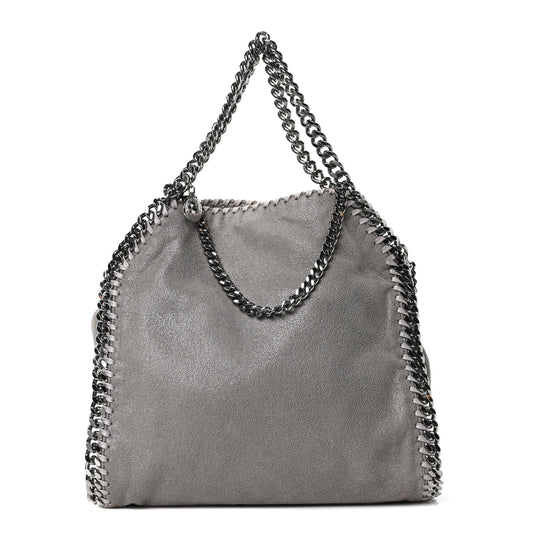 Shaggy Deer Mini Falabella Fold Over Tote Light Grey