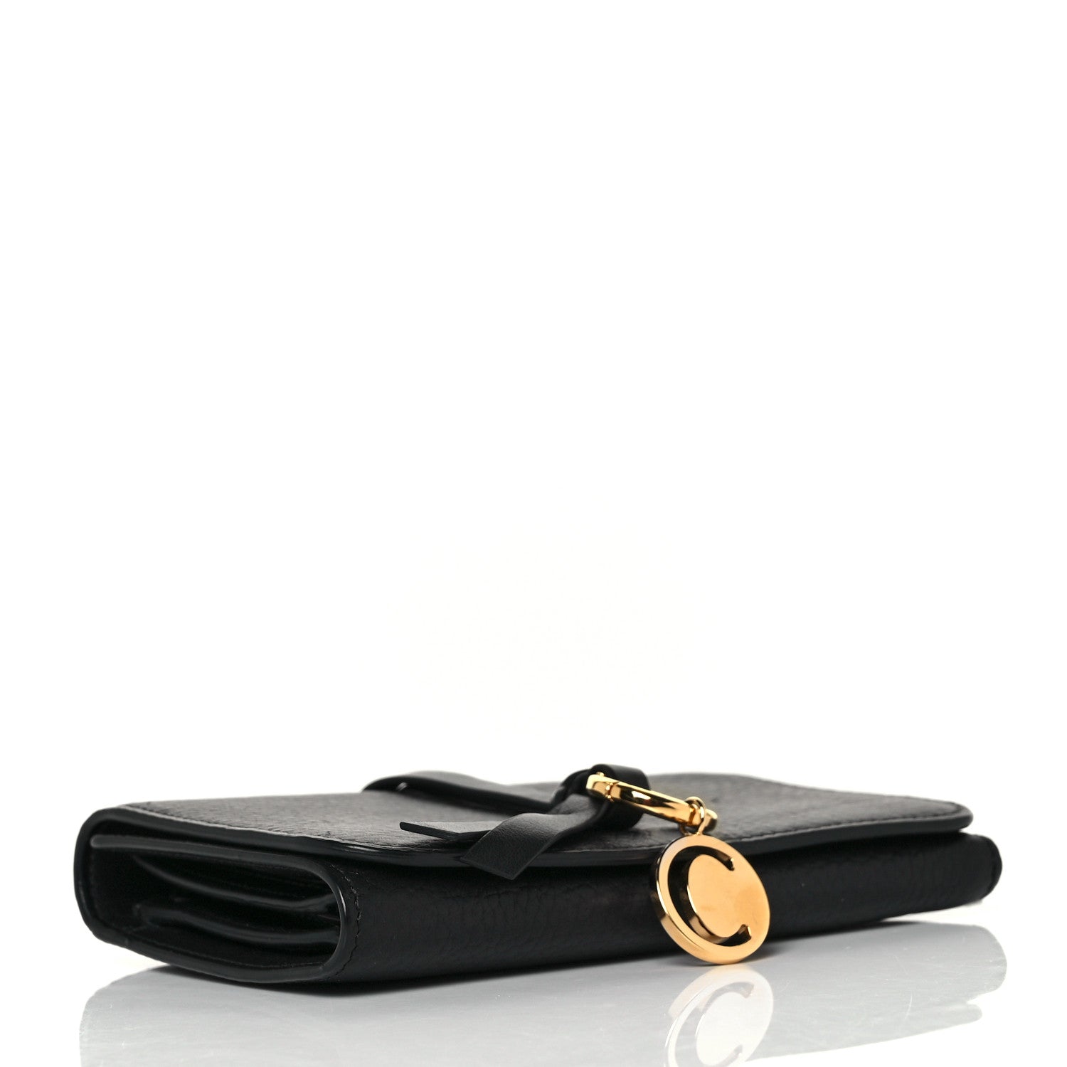 Chloe Grained Calfskin Alphabet Compact Wallet Black 4 of 9