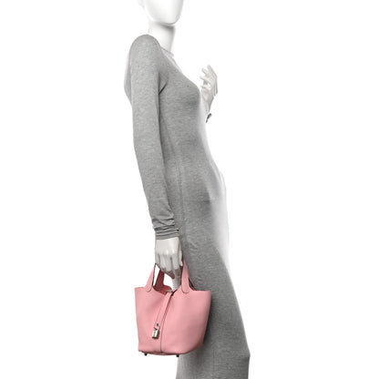 Hermes Taurillon Clemence Picotin Lock 18 Rose Sakura 2 of 10