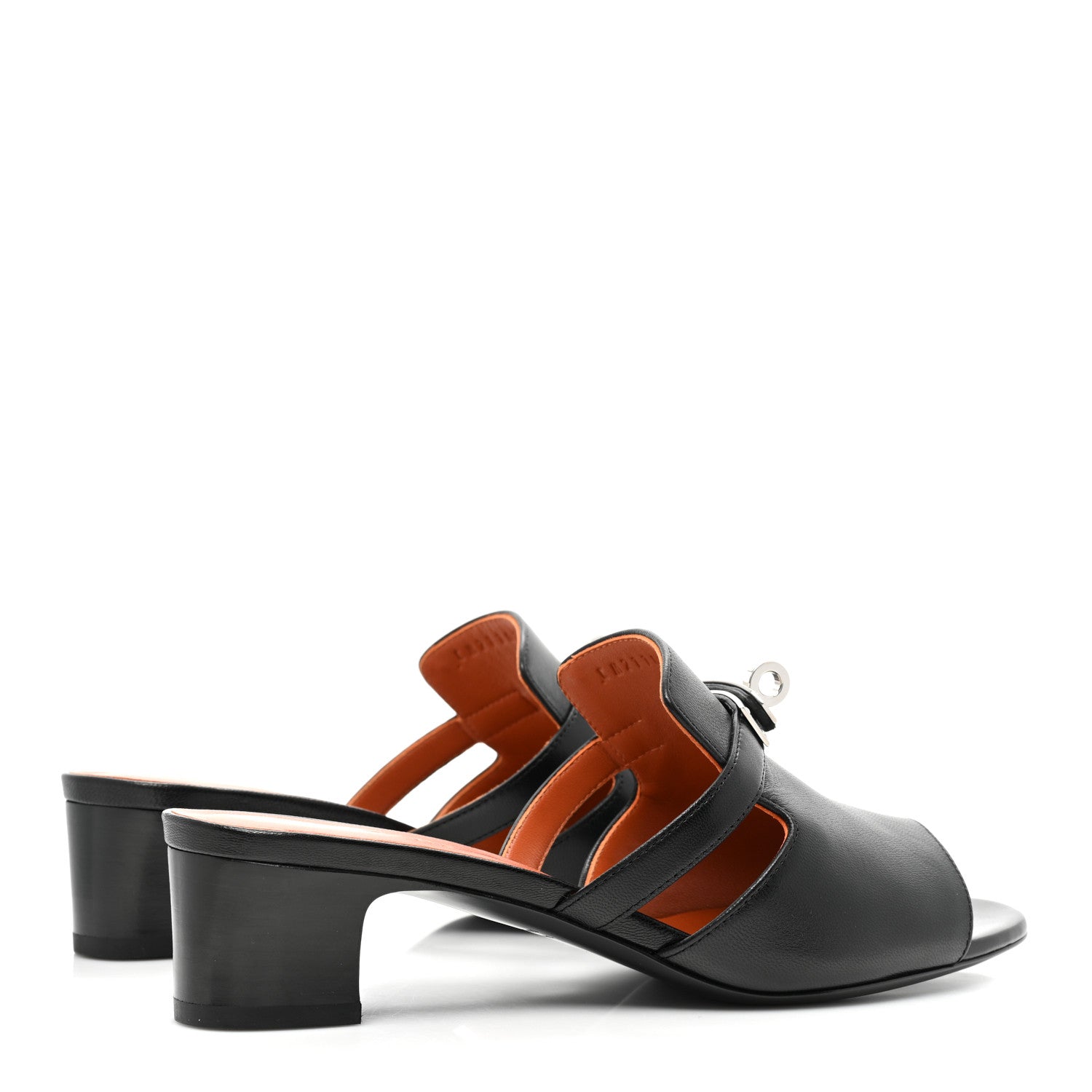 Hermes Goatskin Candy Sandals 37.5 Black 4 of 9