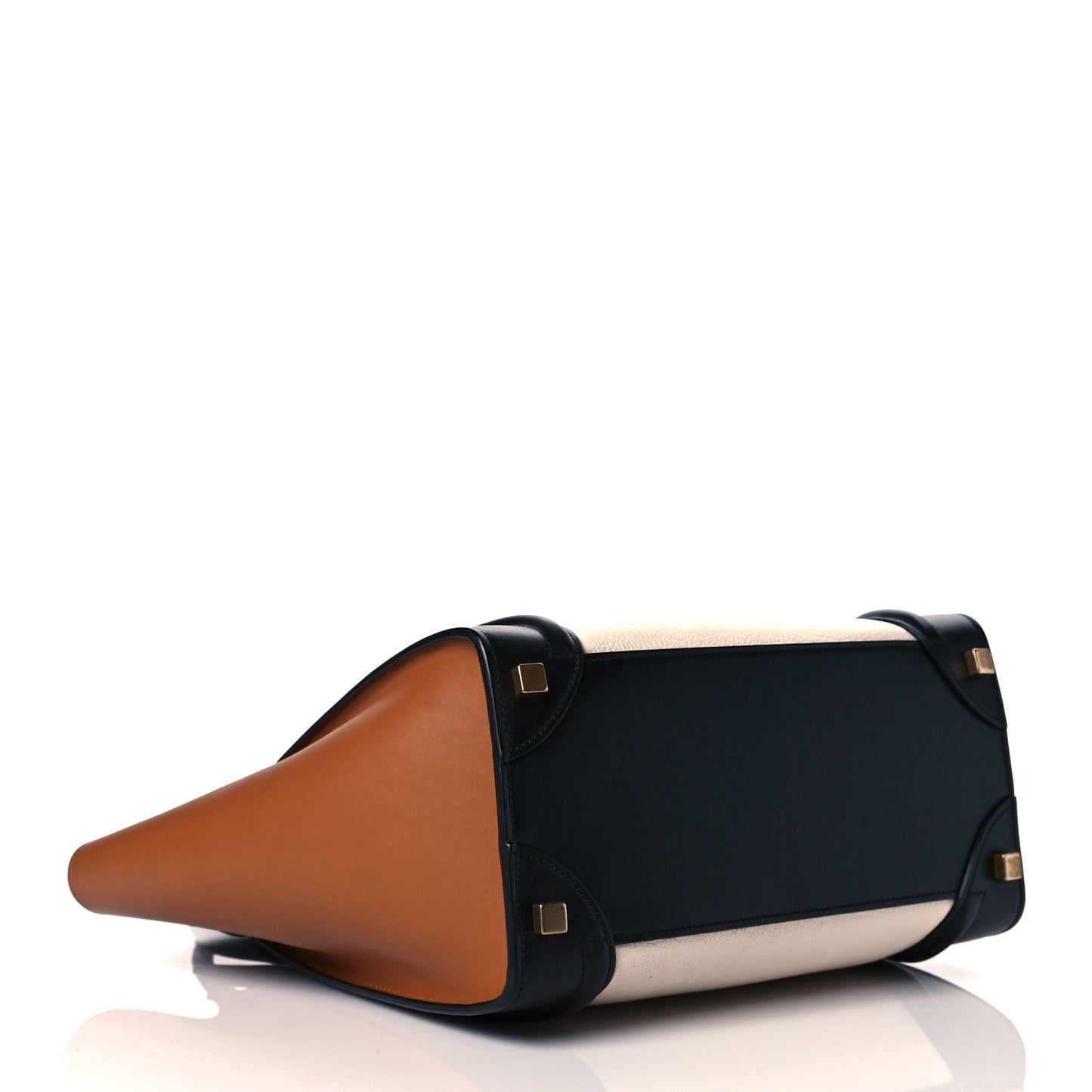 Baby Grained Calfskin Tri-Color Micro Luggage White
