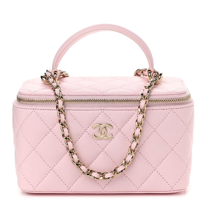 Chanel Lambskin Quilted Small Top Handle Vanity Case With Chain Light Pink 1 of 12