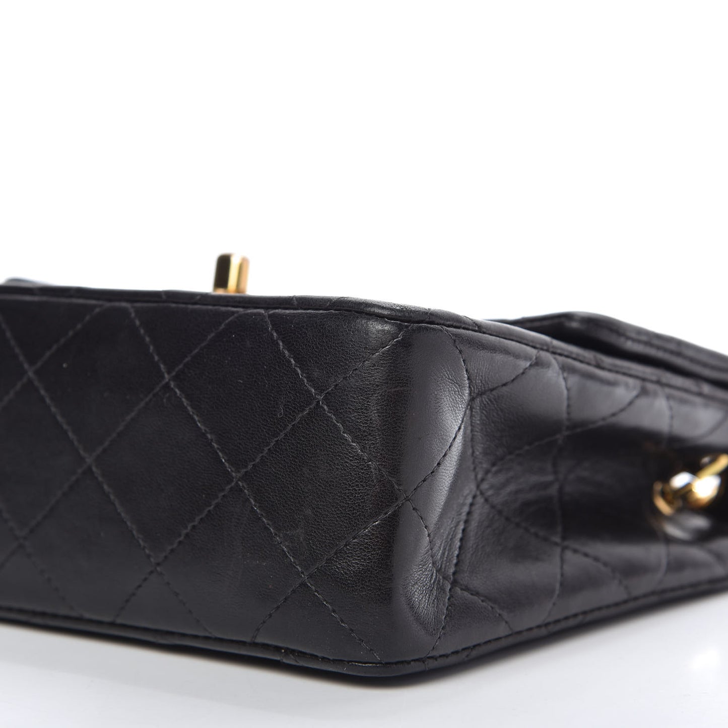 Lambskin Quilted Mini Square Flap Black