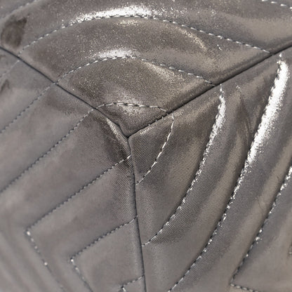 Chanel Iridescent Calfskin Chevron Small Urban Spirit Drawstring Bag Silver 11 of 17