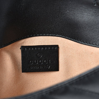 Gucci Calfskin Matelasse Super Mini GG Marmont Shoulder Bag Black 5 of 11