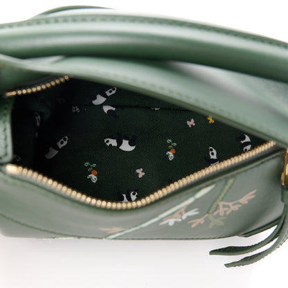 Loewe X SUNA FUJITA Satin Calfskin Mini Pandas Puzzle Edge Bag Bottle Green 5 of 11