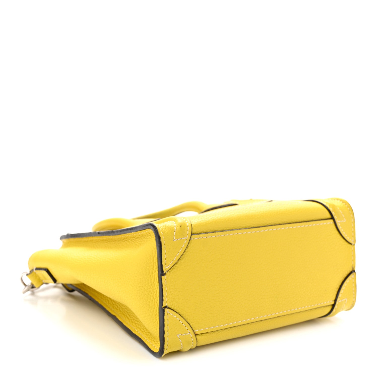 Celine Drummed Calfskin Nano Luggage Citron 3 of 14