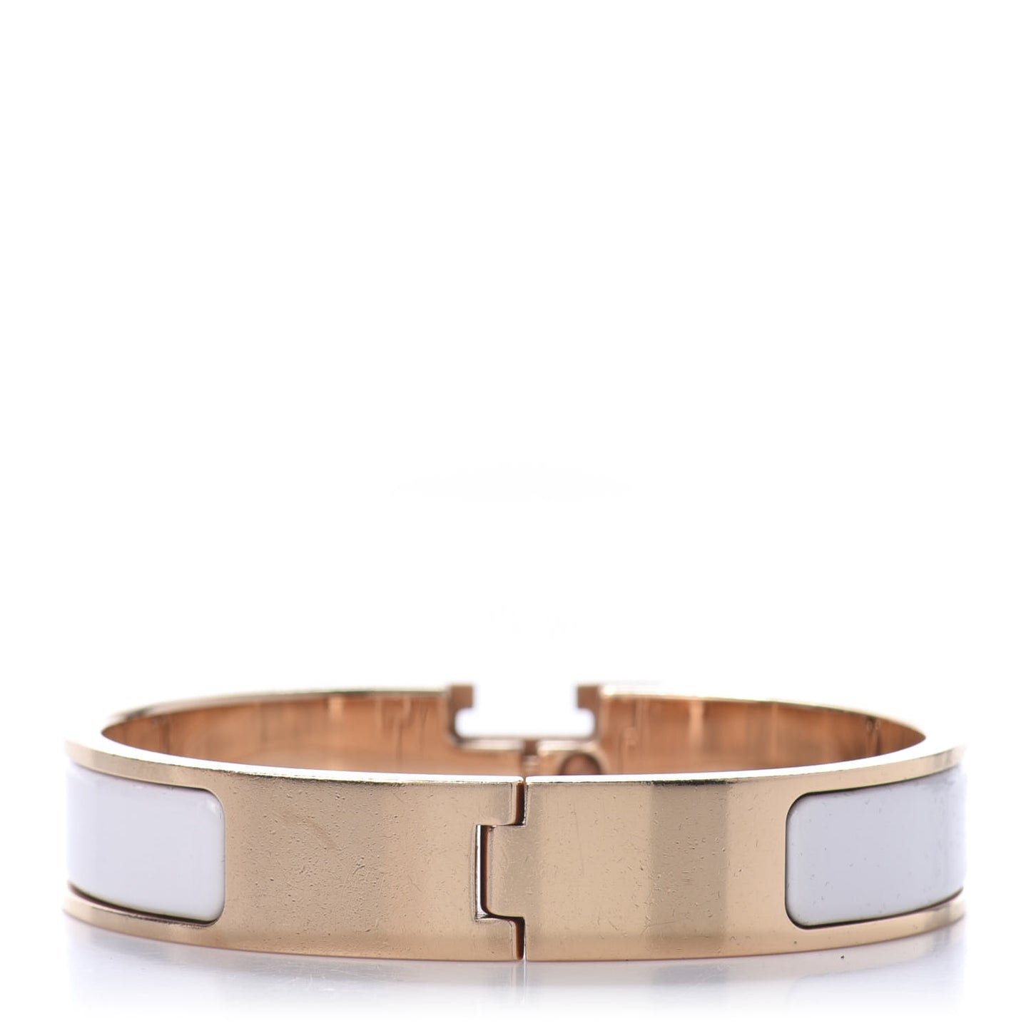 Enamel Narrow Clic Clac H Bracelet PM White