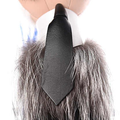 Fendi Mink Fox Goat Fur Karlito Bag Charm Blue 3 of 4