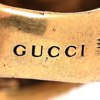 Gucci Metal Feline Head Ring 19 Aged Gold 4 of 5