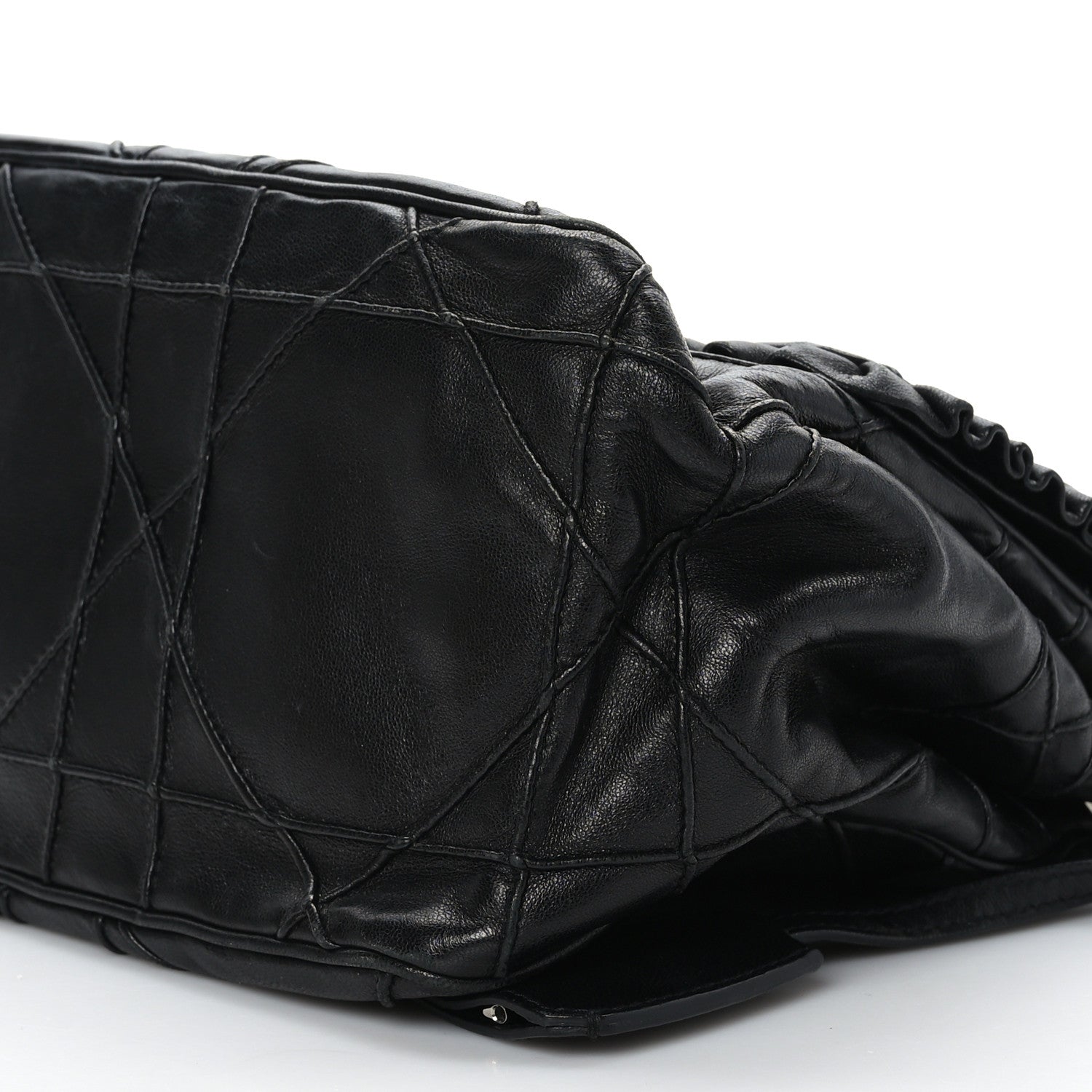 Christian Dior Lambskin Cannage Ruffle New Lock Flap Black 8 of 8