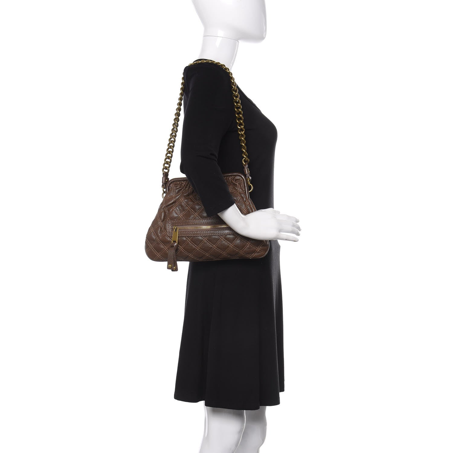 Marc Jacobs Calfskin Quilted Little Stam Brown 2 of 11