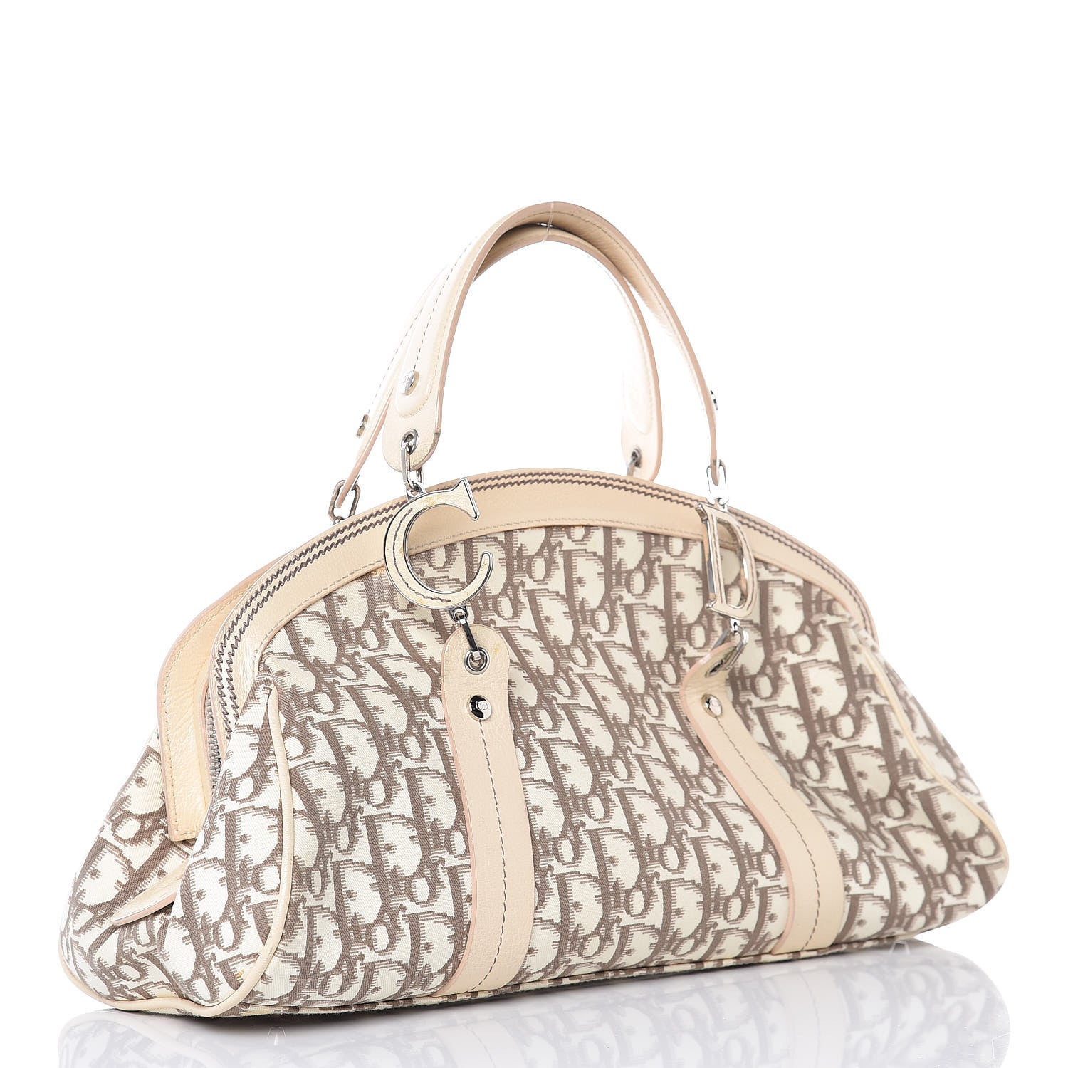 Christian Dior Monogram Vintage Flowers Bowler Beige 3 of 18