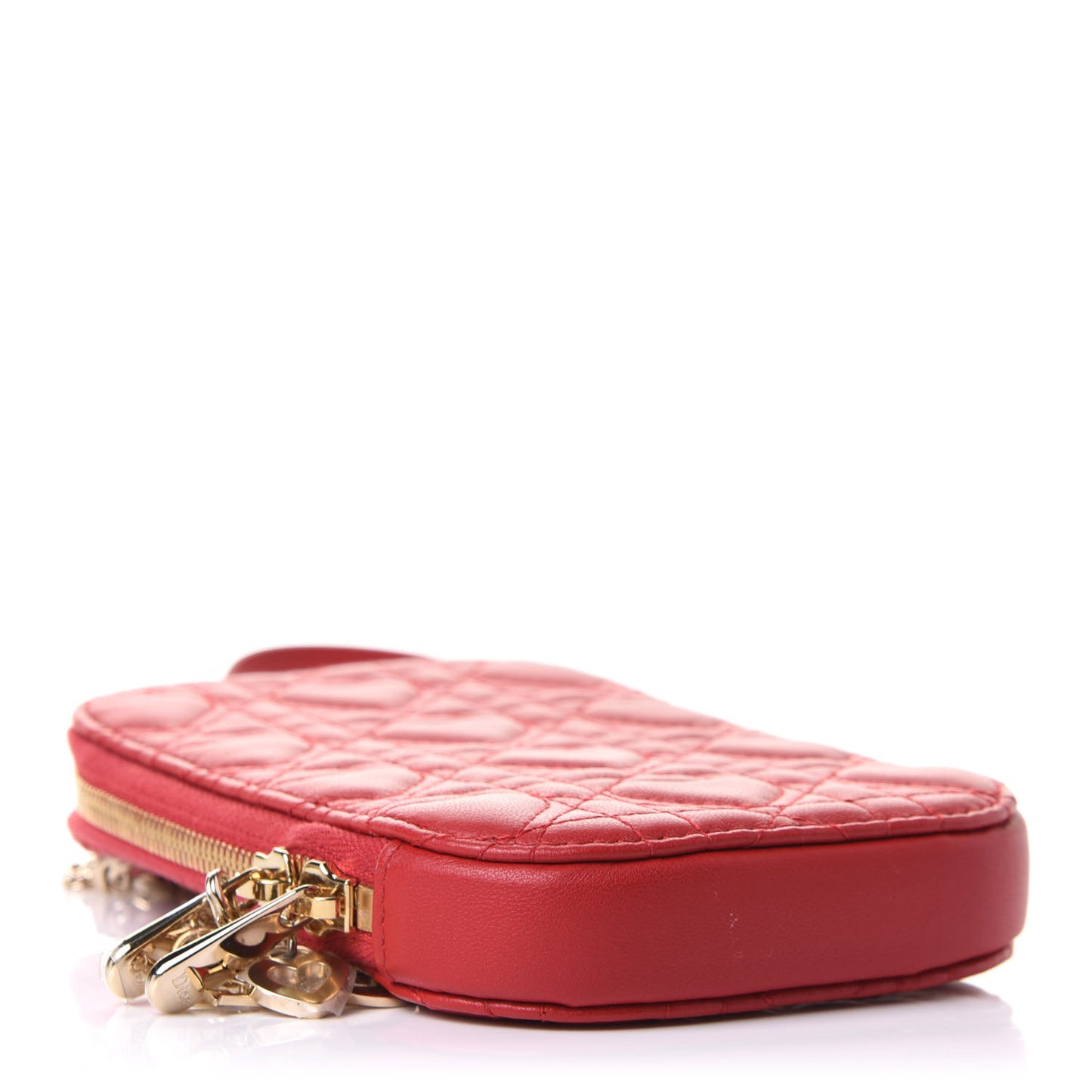 Lambskin Cannage Dioramour Lady Dior Phone Holder Bright Red